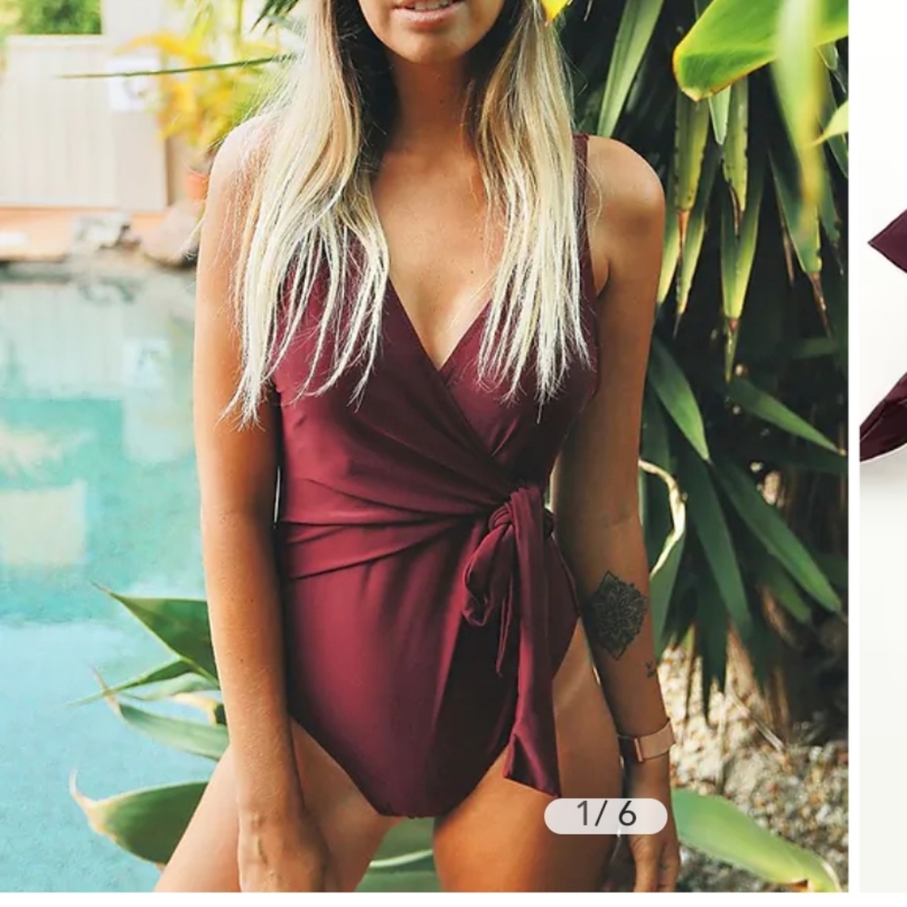 Cupshe Dance Solid One Piece Swimsuit Size M.